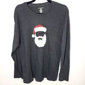 Lucky Brand Men's Size Large L Santa Thermal Long Sleeve Holiday‎ Top Shirt